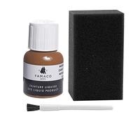 Dye Design Paint for Leather and Faux Leather Shoes, Trainers, with Sponge and Brush, Famaco Dye Liquid, (Dark Tan Havane)