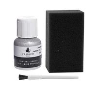Dye Design Paint for Leather and Faux Leather Shoes, Trainers, with Sponge and Brush, Famaco Dye Liquid, (Metallic Platinum)