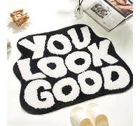 DyeFury 24"x31" You Look Good Bath Mat Cute Cool Bathroom Rugs Funny Bath Mat Black