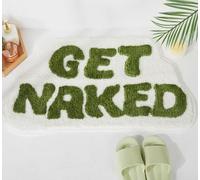 DyeFury Irregular Get Naked Bath Mat Green - Funny Bathroom Rugs, Small Cute Bathroom Decor, Non-Slip Sage Green Bathroom Rugs 31" x 18"