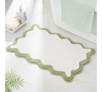 DyeFury Scalloped Bath Mat Green