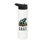 Dyeing Poison Dart Frog Goat Vibrant Amphibian Illustration Stainless Steel Insulated Water Bottle