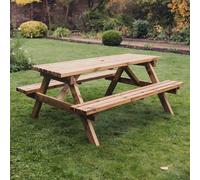 dyersville large wooden garden picnic dining set in natural