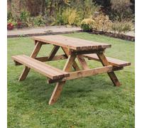 dyersville small wooden garden picnic dining set in natural