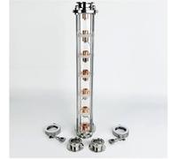 DYETEE Distillation Column, 2"(51mm) Flange 64mm Distillation Column with 7pcs Copper Bubble Plates for Distillation, Stainless Steel 304