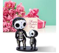 DYFCNP Sugar Skull Decor, Sugar Skull Couple Statue,Dia De Los Muertos Decor, Halloween Desk Decor,Day of The Dead Decorations for Home,Sugar Skull Figurine Gift for Women (E)