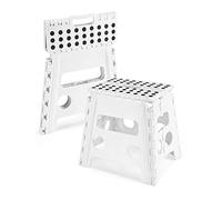 Dyforce Non-Slip Folding Step Stool - 13 inch Height Heavy Duty Foldable Stool for Adults Kids, Plastic Step Stool Camping Stepping Stool - White