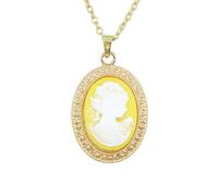 DYFUHO Cameo Lady Queen Goddess Necklace Enamel Medal Necklace Personalized Maiden Queen Cameo Necklace,Cameo Jewelry Women