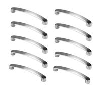 DYHNQE 10PCS Cabinet Handles, Cabinet Door Handles 96mm Hole Centre Brushed Nickel Cupboard Door Handle with Screws Aluminum Alloy Bow Kitchen Handle for Drawer Wardrobe Kitchen