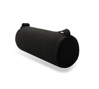 DYHNQE Lumbar Roll Pillow, Memory Foam Roll Cushion with Removable Elastic Strap Washable Cover Lower Back Lumbar Support Pillow for Office Gaming Chair Car Couch (Black)