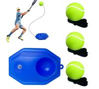 DYHNQE Tennis Trainer, Tennis Trainer Set with 3 Rebound Balls Anti-Tangle String Tennis Practice Equipment Portable Solo Trainer Set for Adult Player Beginner