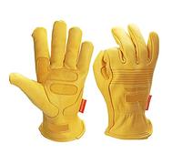 DYHQQ Superior Goatskin Leather Work Gloves - Kevlar Lined Cut Resistant, Arc Flash Safety Work Gloves,XL