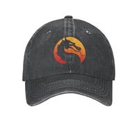 DYHVVD Hat Fashion Hip Hop Mortal Kombat Logo Mk11 Popular Fighting Game Baseball Cap Distressed Denim Snapback Cap Unisex Style Outdoor Adjustable Fit Hat Birthday Gift