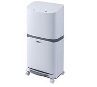 DYHWAC 2 layers Wet and Dry Sorted Waste Bin with Wheel Plastic Toilet Garbage Can Kitchen Corner Recycle Bin Press Opening Storage Bucket(79 * 20 * 36cm)