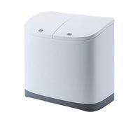 DYHWAC 2 layers Wet and Dry Sorted Waste Bin with Wheel Plastic Toilet Garbage Can Kitchen Corner Recycle Bin Press Opening Storage Bucket(33 * 20 * 36cm)