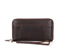 DYHWAC Men Genuine Leather Wallet Blocking Credit Card Holder Male