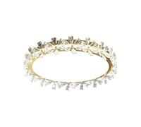 DYHWAC Modern Round Ceiling Light Golden Acrylic Lampshade Crystal Ceiling Lamp LED Three-Color Light Bedroom Ceiling Lamping for Living Room Bedroom Hall Dining Room Coffee Bar(45cm)