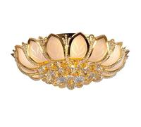 DYHWAC WSDBP Bedroom Hardware Round Ceiling Lights Hallway Close to Ceiling Light Fixtures Hotel Villa Crystal Ceiling Lamps Three-Color Dimming Ceiling for Living Room Study(50CM)