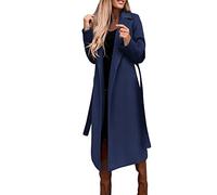 Dyhxuan Long Trench Coat with Belt Women's Coat Elegant Windbreaker Spring Jacket Winter Jacket Turn-Down Collar Transition Jacket Classic Windproof Wool Coat Long Warm Bomber Jacket Wind Jacket