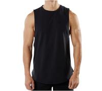 Dyhxuan Men's Fitness Sports Tank Top Sleeveless Crew Neck T-Shirt Casual Plain Tank Tops Lightweight Breathable Tee Tops Sporty Tops Basic Shirt Men's Sports Shirt Running Shirt S-3XL, black, 3XL