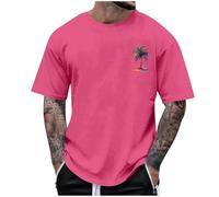 Dyhxuan Men's Oversized T-Shirt Palm Tree Small Print T-Shirt Summer Crew Neck Short Sleeve Tops Large Sizes Men's T-Shirt Lightweight Breathable Summer Shirt Casual Sports Shirt Casual Shirt S-5XL