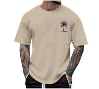Dyhxuan Men's Oversized T-Shirt Palm Tree Small Print T-Shirt Summer Crew Neck Short Sleeve Tops Large Sizes Men's T-Shirt Lightweight Breathable Summer Shirt Casual Sports Shirt Casual Shirt S-5XL
