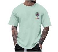 Dyhxuan Men's Oversized T-Shirt Palm Tree Small Print T-Shirt Summer Crew Neck Short Sleeve Tops Large Sizes Men's T-Shirt Lightweight Breathable Summer Shirt Casual Sports Shirt Casual Shirt S-5XL