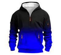 Dyhxuan Men's Sweatshirt with Hood Colour Gradient Hoodie Zip Up Pocket Hoodie Casual Long Sleeve Pullover Large Sizes Work Sweatshirts Men Long Sleeve Shirt Autumn Winter Sports Shirt Tops, blue, M
