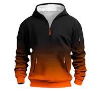Dyhxuan Men's Sweatshirt with Hood Colour Gradient Hoodie Zip Up Pocket Hoodie Casual Long Sleeve Pullover Large Sizes Work Sweatshirts Men Long Sleeve Shirt Autumn Winter Sports Shirt Tops, orange