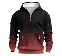 Dyhxuan Men's Sweatshirt with Hood Colour Gradient Hoodie Zip Up Pocket Hoodie Casual Long Sleeve Pullover Large Sizes Work Sweatshirts Men Long Sleeve Shirt Autumn Winter Sports Shirt Tops, Red