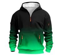 Dyhxuan Men's Sweatshirt with Hood Colour Gradient Hoodie Zip Up Pocket Hoodie Casual Long Sleeve Pullover Large Sizes Work Sweatshirts Men Long Sleeve Shirt Autumn Winter Sports Shirt Tops, Green, L