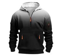 Dyhxuan Men's Sweatshirt with Hood Colour Gradient Hoodie Zip Up Pocket Hoodie Casual Long Sleeve Pullover Large Sizes Work Sweatshirts Men Long Sleeve Shirt Autumn Winter Sports Shirt Tops, black