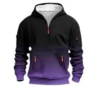 Dyhxuan Men's Sweatshirt with Hood Colour Gradient Hoodie Zip Up Pocket Hoodie Casual Long Sleeve Pullover Large Sizes Work Sweatshirts Men Long Sleeve Shirt Autumn Winter Sports Shirt Tops, Purple