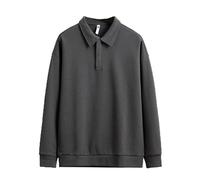 Dyhxuan Polo Shirt Men's Long Sleeve Cotton Polo Shirt Plain Long Sleeve Slim Fit Long Sleeve Tops Button Down Men's Shirt Autumn Winter Pullover Shirts, darkgray, 4XL