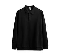 Dyhxuan Polo Shirt Men's Long Sleeve Cotton Polo Shirt Plain Long Sleeve Slim Fit Long Sleeve Tops Button Down Men's Shirt Autumn Winter Pullover Shirts, black, 4XL