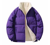 Dyhxuan Quilted Jacket Women's Warm Stand-Up Collar Winter Jacket Fleece Lined Winter Coat Thick Quilted Coat Outdoor Down Jacket Casual Winter Jacket, darkblue, XXL