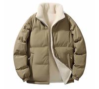 Dyhxuan Quilted Jacket Women's Warm Stand-Up Collar Winter Jacket Fleece Lined Winter Coat Thick Quilted Coat Outdoor Down Jacket Casual Winter Jacket, Army Green, 3XL