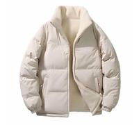 Dyhxuan Quilted Jacket Women's Warm Stand-Up Collar Winter Jacket Fleece Lined Winter Coat Thick Quilted Coat Outdoor Down Jacket Casual Winter Jacket, khaki, XXL