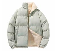 Dyhxuan Quilted Jacket Women's Warm Stand-Up Collar Winter Jacket Fleece Lined Winter Coat Thick Quilted Coat Outdoor Down Jacket Casual Winter Jacket, Green, 3XL