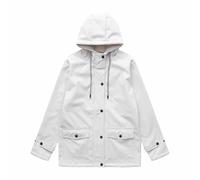 Dyhxuan Rain Jacket Women's Fleece Lined Softshell Jacket Waterproof Raincoat Plain Outdoor Jacket Loose Fleece Jacket Transition Windbreaker Autumn Winter Functional Jacket, White, L