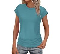 Dyhxuan T-Shirt Women's Summer Basic Plain T-Shirt Crew Neck Short Sleeve Blouse Casual Cotton T-Shirt Lightweight Summer Shirt Regular Fit Versatile Tee Shirt Tops Comfortable Breathable Shirt Tops,