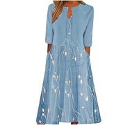Dyhxuan Tank Dress Women's Sleeveless Summer Dress with V-Neck + Short Sleeve Plain Jacket Elegant Floral Print Maxi Dress Two Piece Set Women's Dresses Knee-Length Party Dress Loose Vest Dress,