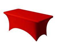 DYIMEZI 10FT Red Spandex Table Cloth 120 x 30 Inch Rectangular Stretch Tablecloth, Wrinkle Resistant Scretch Table Cover for Party Banquet Wedding Christmas
