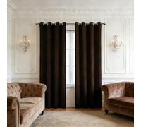 DYINDUN Blackout Curtains 160 x 110 cm Darkening Soft Thermal Insulated Energy Saving Eyelet Curtains for Bedroom Modern Design, Washable for Bedroom Living Room Balcony, Brown