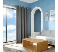 DYINDUN Blackout Curtains 230 x 115 cm Thermal Insulated Windproof Soundsproof Privacy Blackout Curtain with Eyelet Modern Design, Washable for Living Room, Kitchen, Bedroom, Grey