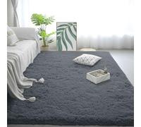 DYINDUN Living Room Rug 200 x 410 cm Thick Pile Furry Plush Shaggy Carpet Many Different Sizes for Living Room Super Soft Area Carpet for Bedroom Nursery, Dark Grey