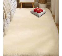 DYINDUN Living Room Rugs 100 x 200 cm Fluffy, Non Slip Shaggy Rug Carpets Home Decor for The Bedrooms and Kitchen, Cream Color