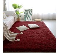 DYINDUN Shaggy Rug 260 x 290 cm Thick Pile Non Shedding Washable Area Rugs Washable for Bedroom Living Room, Red Wine