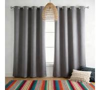 DYINDUN Thermal Blackout Curtains 150 x 150 cm Thermal Insulated Windproof Soundsproof Privacy Eyelet Curtains for Bedroom Modern Design, Washable for Bedroom Living Room Balcony, Grey