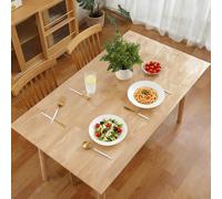 DYINDUN Transparent Table Cloth 145 x 310 cm Stain Resistant Rectangular Tablecloth Reusable for Kitchen Home Dining, Transparent color